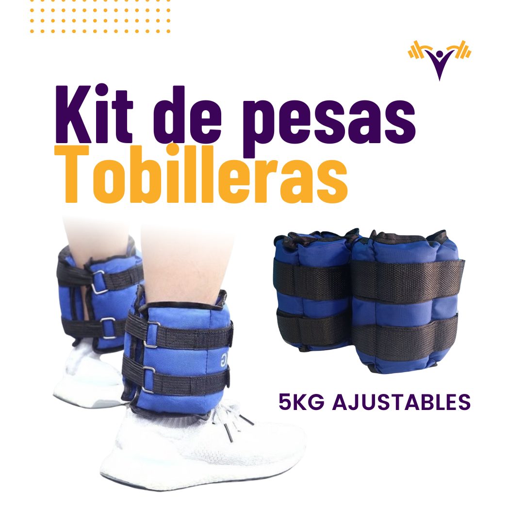 Kit de pesas tobilleras 5kg ajustables